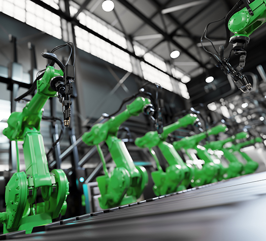 Robotic manufacturing assembly line